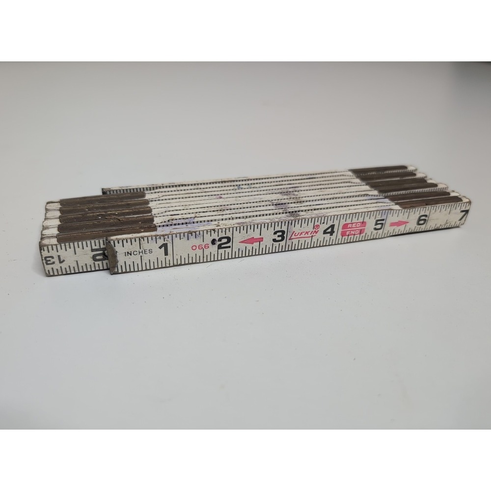 Lufkin Red End Folding Ruler 72" 066 Wood With Brass Hardware